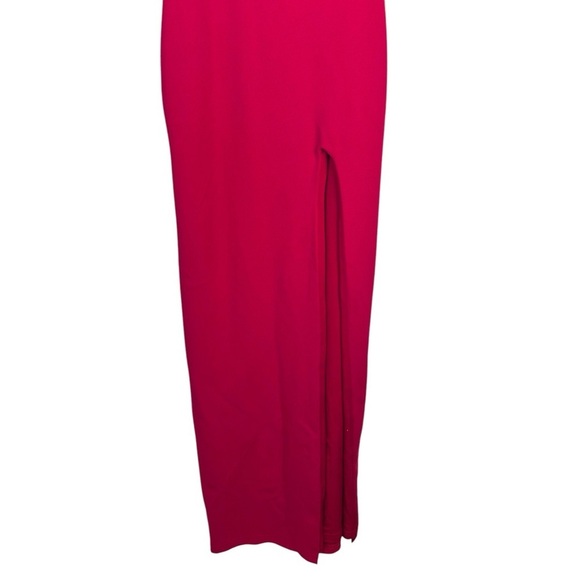 NOOKIE x REVOLVE MILA FLAME RED ONE SHOULDER SEXY FITTED SLIT MAXI GOWN DRESS - Picture 6 of 11